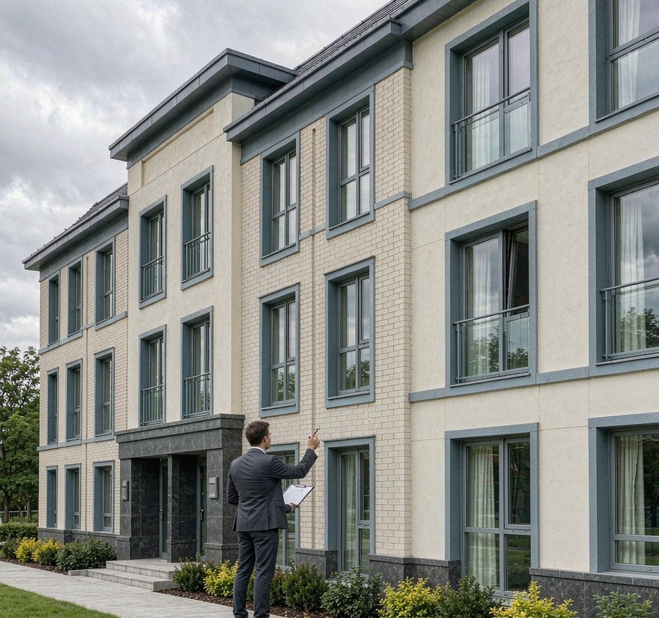 Exterior inspection of a managed apartment building